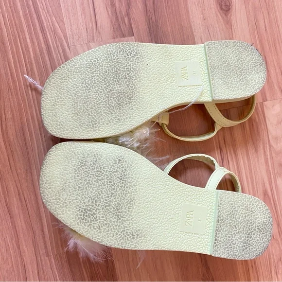 Zara Girls Feather Sandals in Lime Green-Size 13.5 - Picture 5 of 8